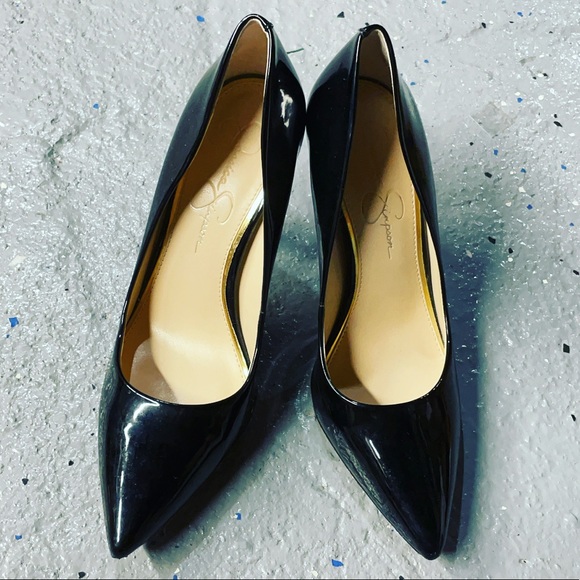 Jessica Simpson Black Patent Leather Pumps Sz 9 - Picture 1 of 2